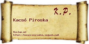 Kacsó Piroska névjegykártya
